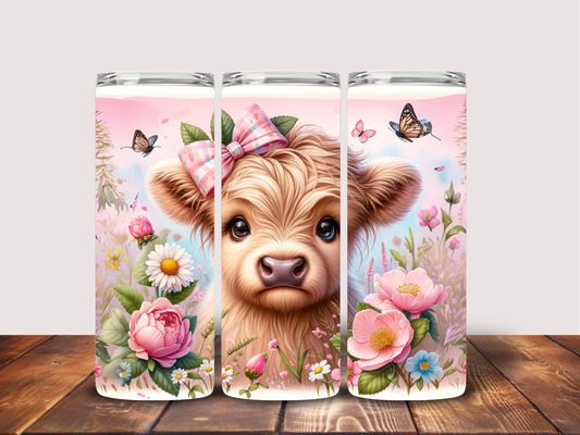 Pink Floral Cow